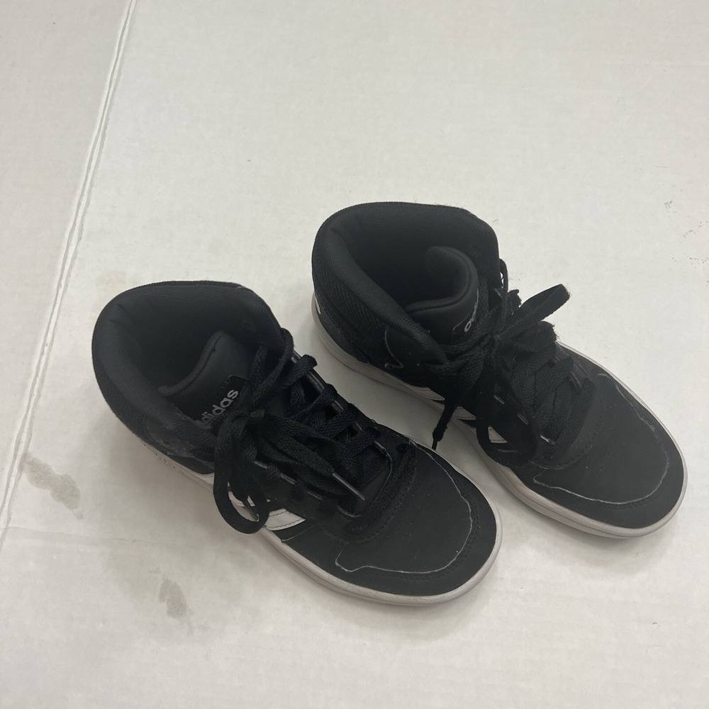 Adidas Kids Hoops 2 FY6468 Black Running Shoes Sneakers Size 2 US Basketball Mid